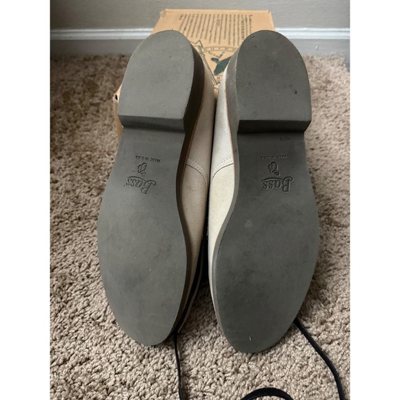 Bass Mens Utility Oxford Tan Suede Lace Up Dress Shoes 10.5 Made in USA - Picture 6 of 9